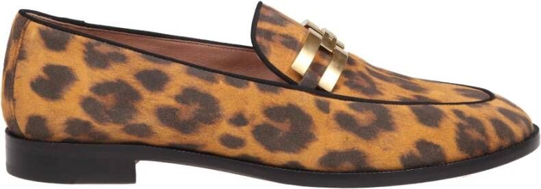 Aquazzura Gespikkelde Suède Loafers met Logogesp Brown Dames