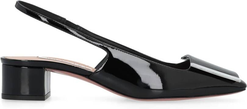 Aquazzura Glanzend leren slingback pumps Black Dames