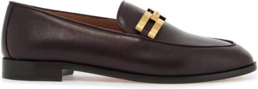 Aquazzura Gouden Ketting Leren Loafers Purple Dames