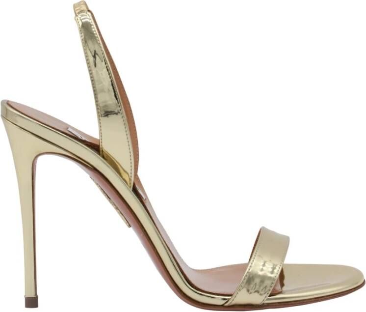 Aquazzura Gouden leren slingback stiletto sandalen Yellow Dames