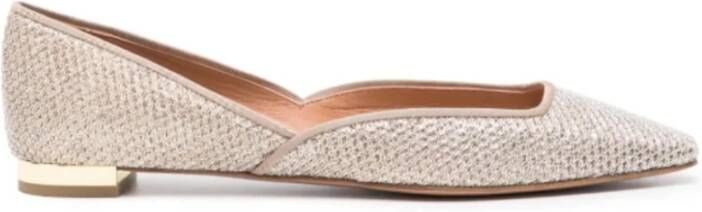 Aquazzura Gouden Mesh Slip-On Ballerina Beige Dames