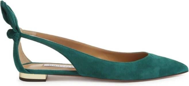 Aquazzura Groene Ballerina Schoenen Elegante Stijl Green Dames