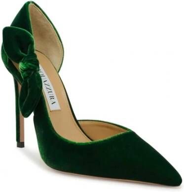 Aquazzura Groene Velvet Strik Pomp Green Dames