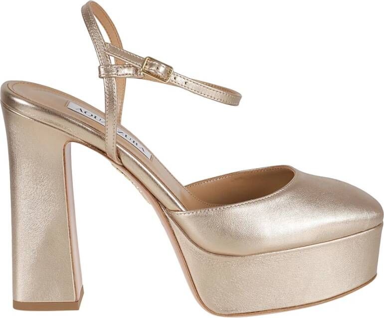 Aquazzura Groove Plateau 120 Hoge Hak Sandalen Beige Dames