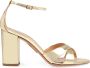 Aquazzura Metallic Leren Blokhak Sandalen Yellow Dames - Thumbnail 1