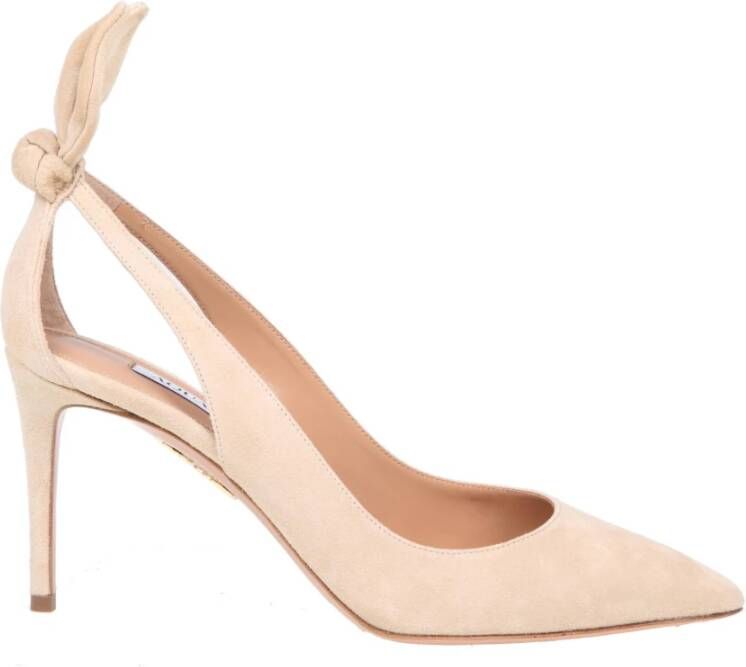 Aquazzura Nude Suède Strikpomp Beige Dames