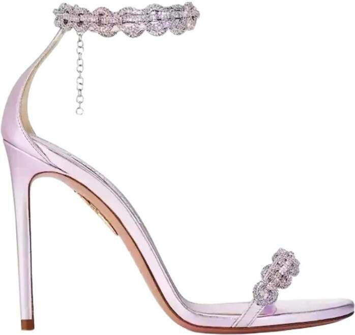 Aquazzura Paarse Stiletto Sandalen Love Link Pink Dames