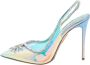 Aquazzura Pre-owned Fabric heels Blue Dames - Thumbnail 1