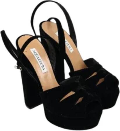 Aquazzura Pre-owned Fabric sandals Black Dames