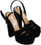 Aquazzura Pre-owned Fabric sandals Black Dames - Thumbnail 1