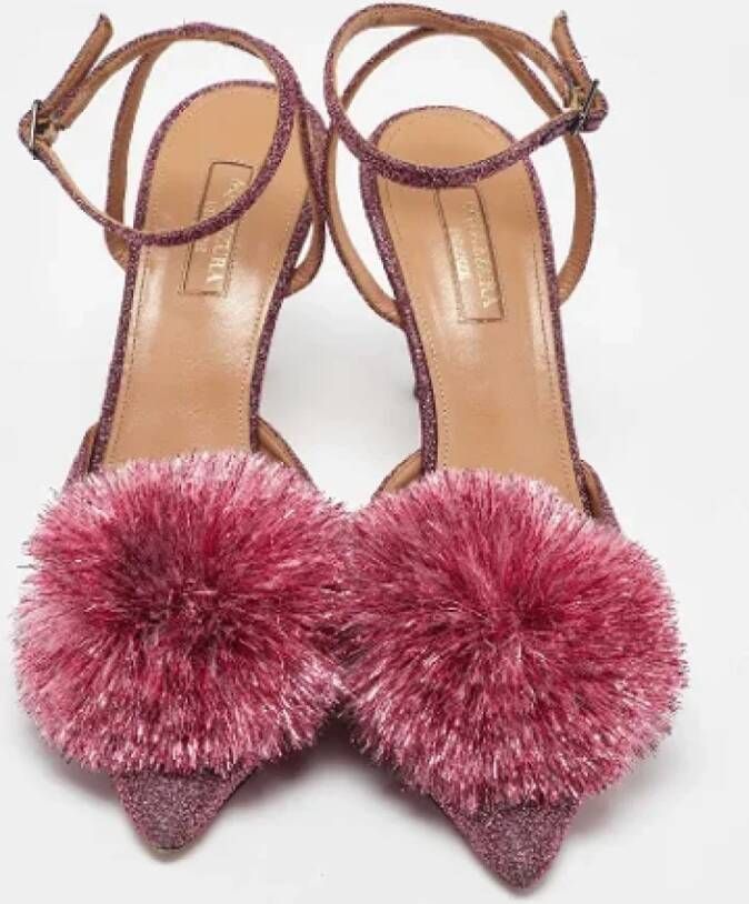 Aquazzura Pre-owned Fabric sandals Pink Dames