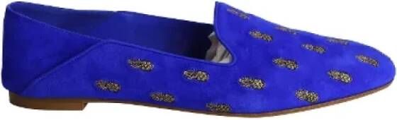 Aquazzura Pre-owned Leather flats Blue Dames