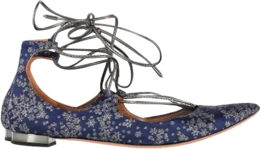 Aquazzura Pre-owned Leather flats Blue Dames