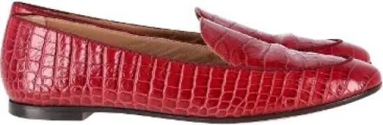 Aquazzura Pre-owned Leather flats Red Dames