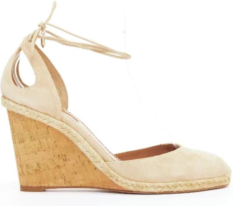 Aquazzura Pre-owned Leather heels Beige Dames