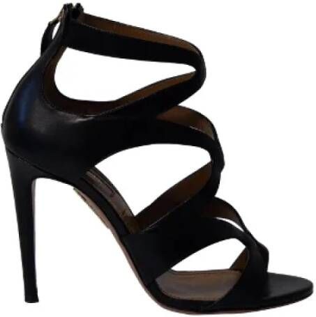 Aquazzura Pre-owned Leather heels Black Dames