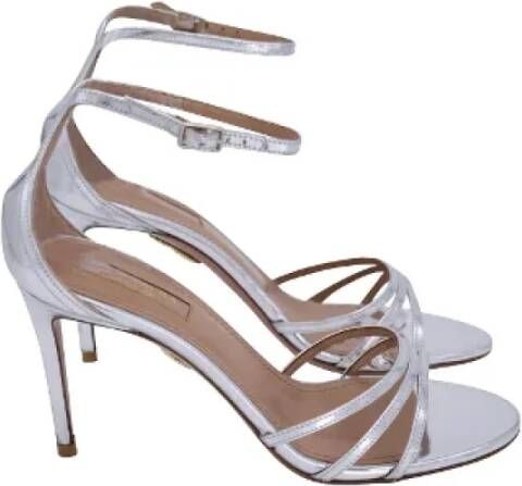 Aquazzura Pre-owned Leather heels Gray Dames