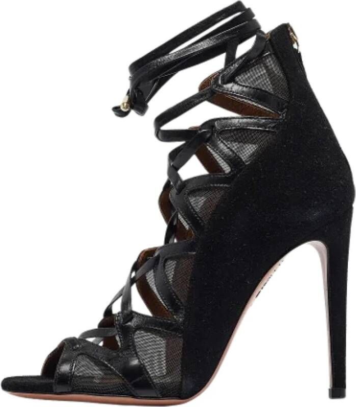 Aquazzura Pre-owned Leather sandals Black Dames