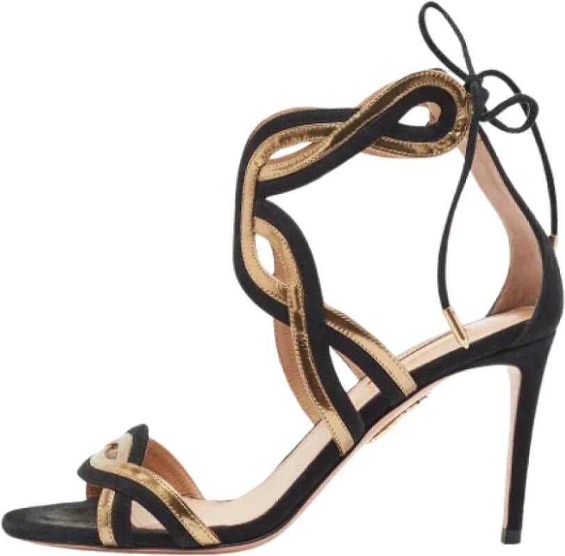 Aquazzura Pre-owned Leather sandals Black Dames