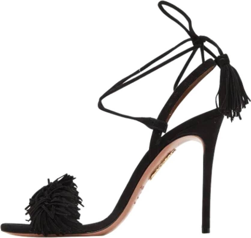 Aquazzura Pre-owned Leather sandals Black Dames