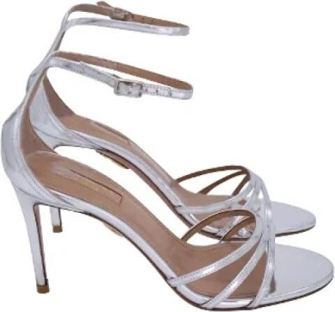 Aquazzura Pre-owned Leather sandals Gray Dames