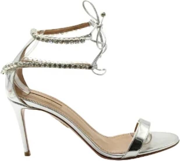 Aquazzura Pre-owned Leather sandals Gray Dames