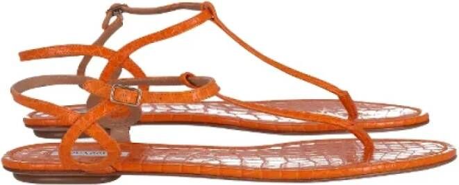 Aquazzura Pre-owned Leather sandals Orange Dames