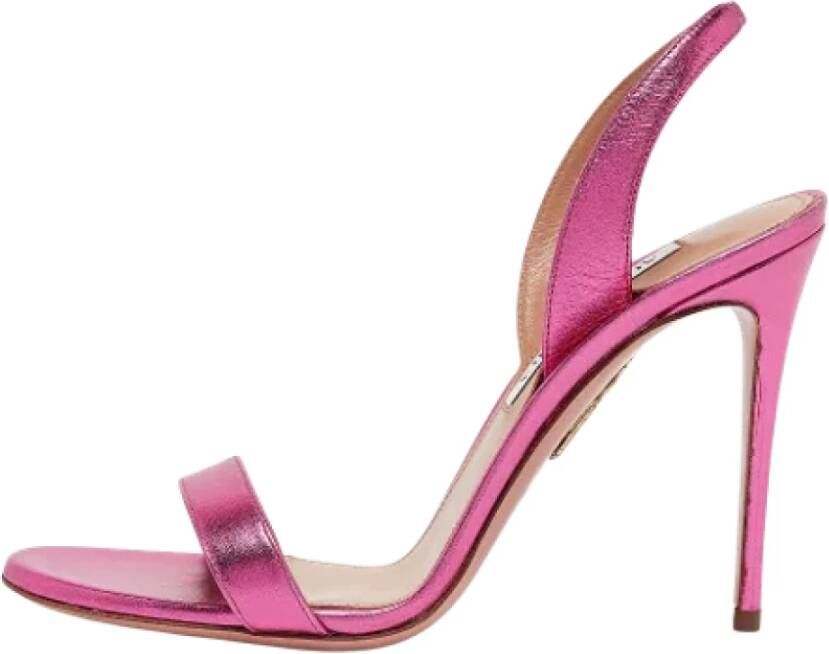 Aquazzura Pre-owned Leather sandals Pink Dames