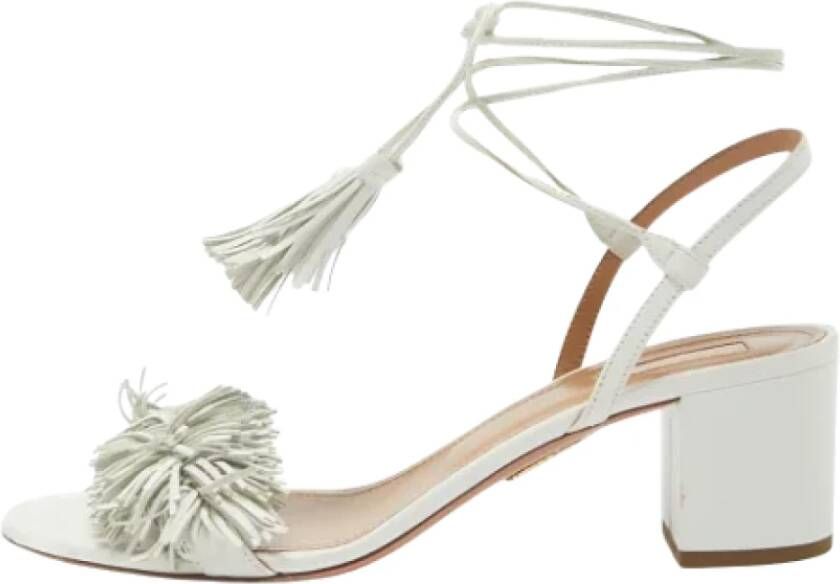 Aquazzura Pre-owned Leather sandals White Dames