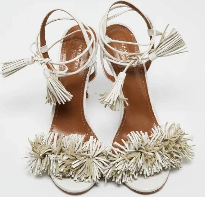 Aquazzura Pre-owned Leather sandals White Dames