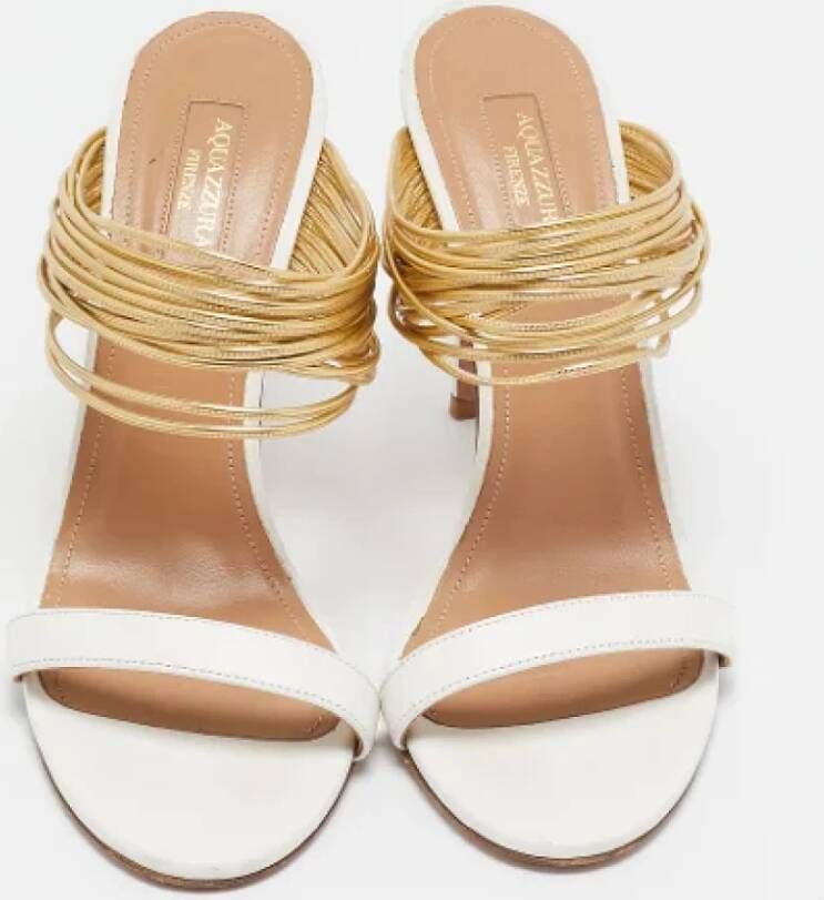 Aquazzura Pre-owned Leather sandals White Dames