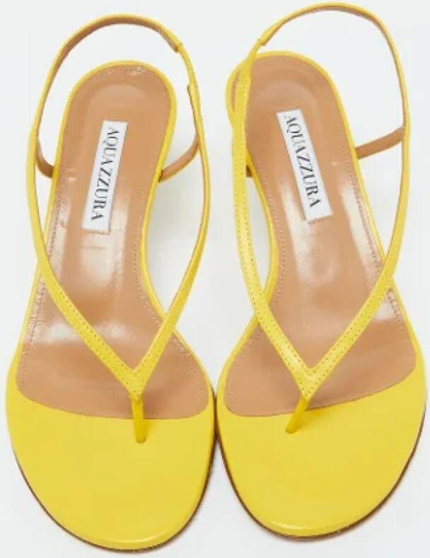 Aquazzura Pre-owned Leather sandals Yellow Dames