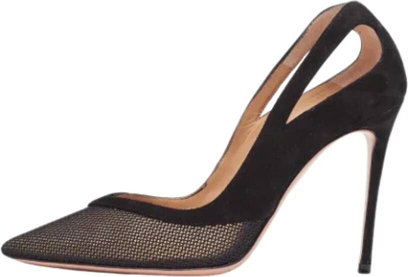 Aquazzura Pre-owned Mesh heels Black Dames