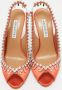 Aquazzura Pre-owned Satin heels Orange Dames - Thumbnail 1