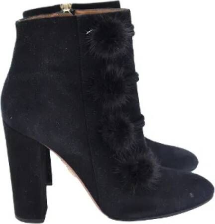 Aquazzura Pre-owned Suede boots Black Dames