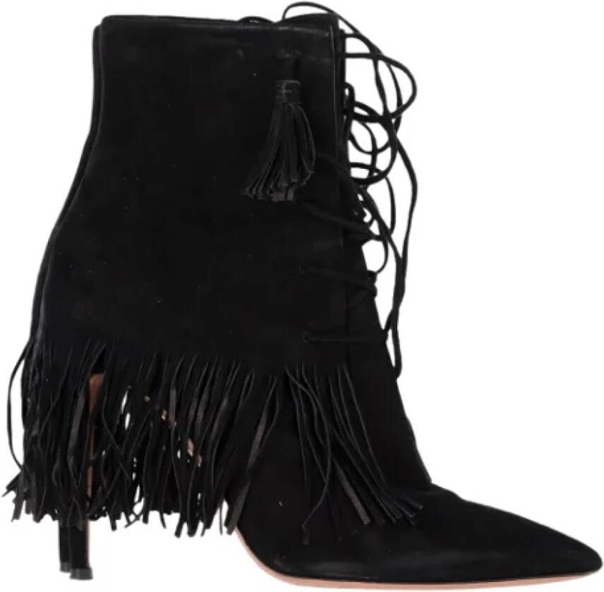 Aquazzura Pre-owned Suede boots Black Dames