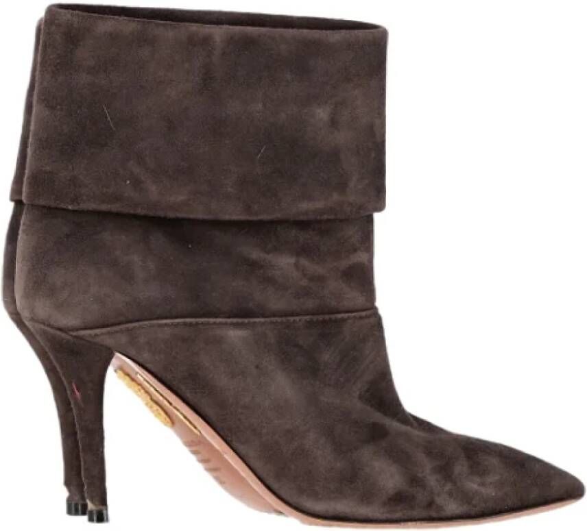 Aquazzura Pre-owned Suede boots Brown Dames