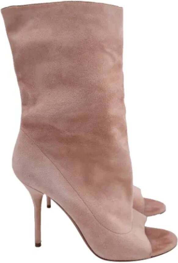 Aquazzura Pre-owned Suede boots Pink Dames