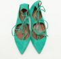 Aquazzura Pre-owned Suede flats Green Dames - Thumbnail 1