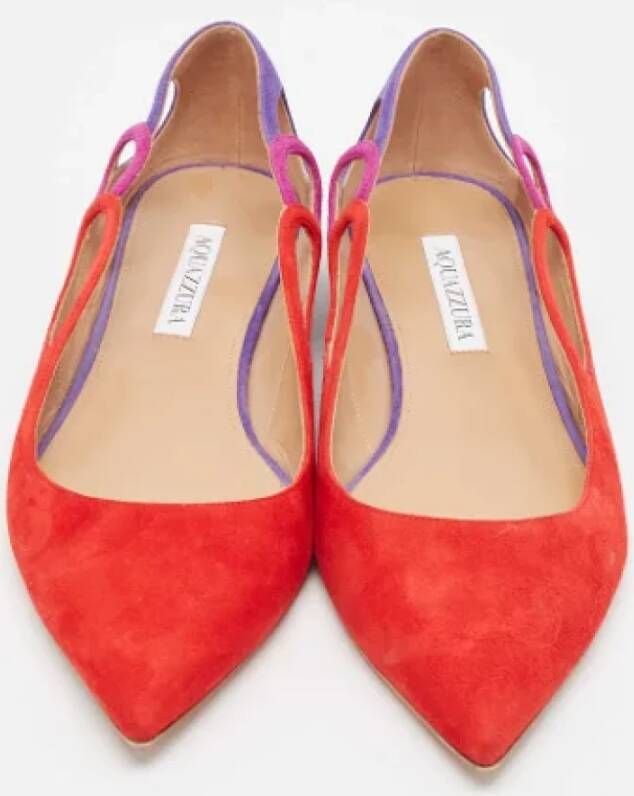 Aquazzura Pre-owned Suede flats Multicolor Dames