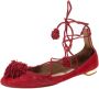 Aquazzura Pre-owned Suede flats Red Dames - Thumbnail 1