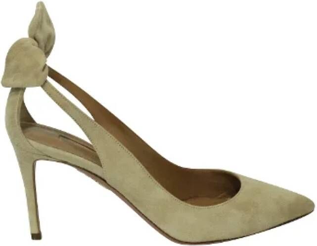 Aquazzura Pre-owned Suede heels Beige Dames