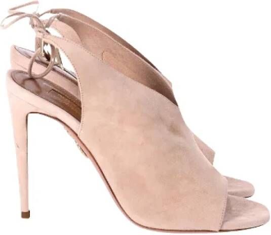 Aquazzura Pre-owned Suede heels Beige Dames