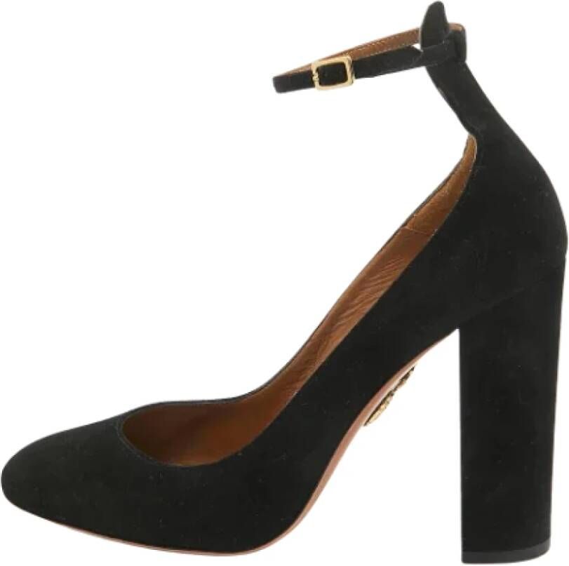 Aquazzura Pre-owned Suede heels Black Dames