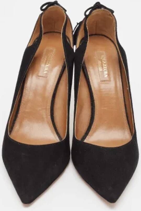 Aquazzura Pre-owned Suede heels Black Dames