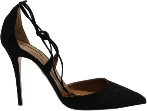 Aquazzura Pre-owned Suede heels Black Dames