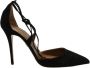 Aquazzura Pre-owned Suede heels Black Dames - Thumbnail 1