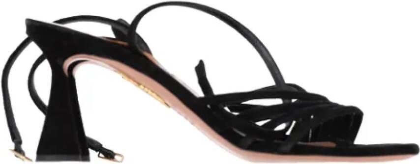 Aquazzura Pre-owned Suede heels Black Dames