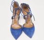 Aquazzura Pre-owned Suede heels Blue Dames - Thumbnail 1