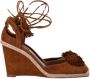 Aquazzura Pre-owned Suede heels Brown Dames - Thumbnail 1